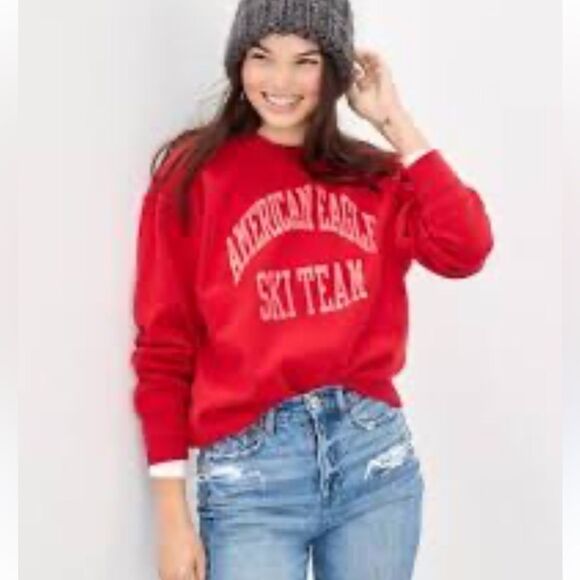 American Eagle Outfitters Tops - American Eagle Super Soft Ski Team Graphic Sweatshirt Women’s Medium
